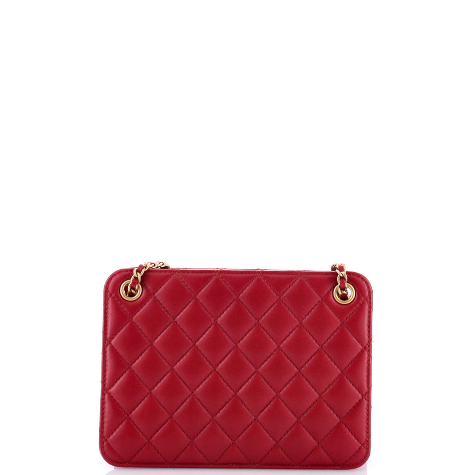 Once Upon a Time Chain CC Accordion Tote Quilted Calfskin Small