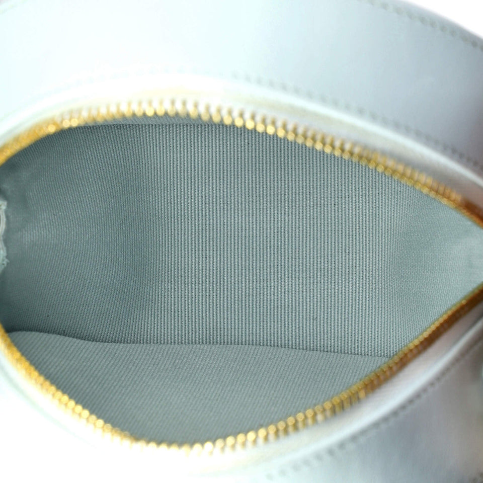 Bow Strap Round Clutch with Chain Quilted Lambskin