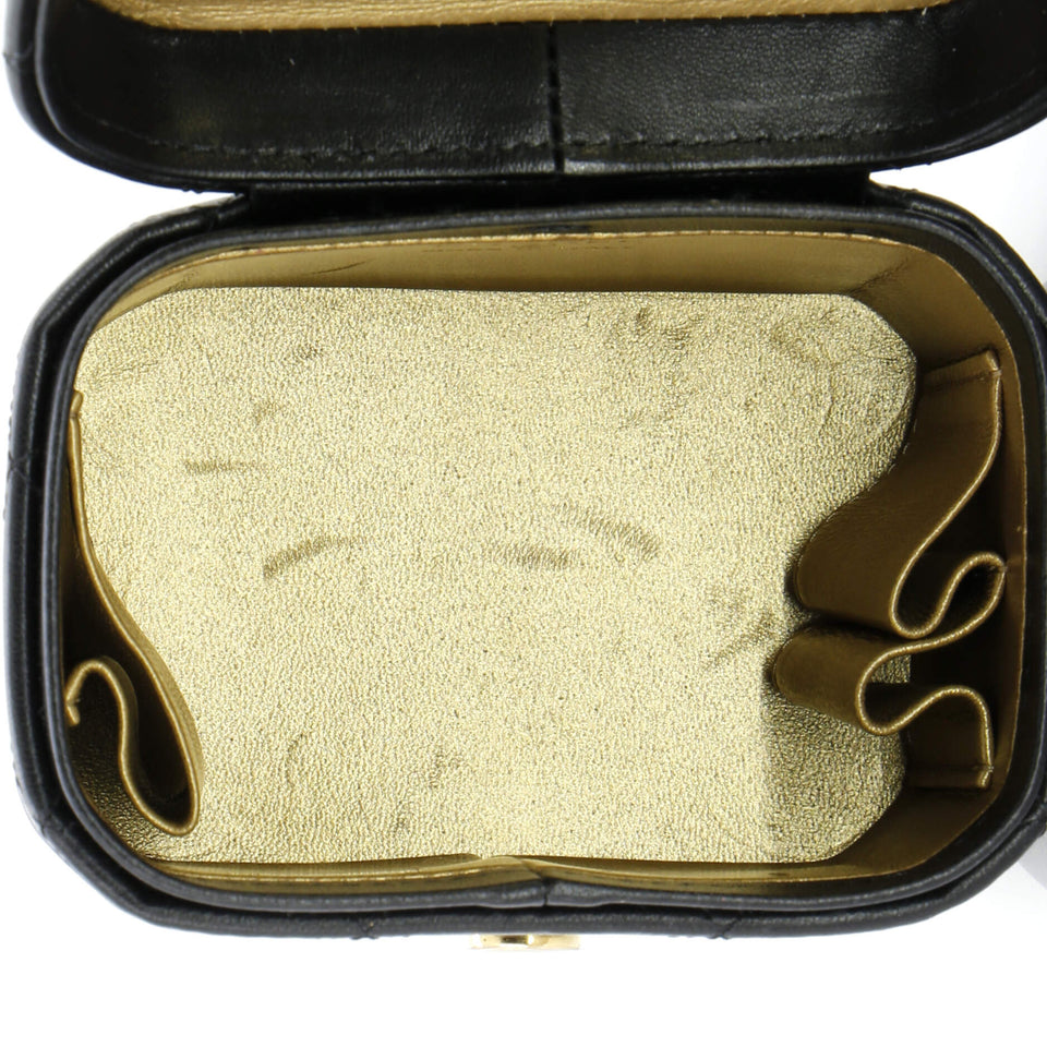 CC Turnlock Box Vanity Case with Chain Quilted Lambskin Mini