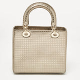 Dior Gold Microcannage Patent Leather Medium Lady Dior Tote