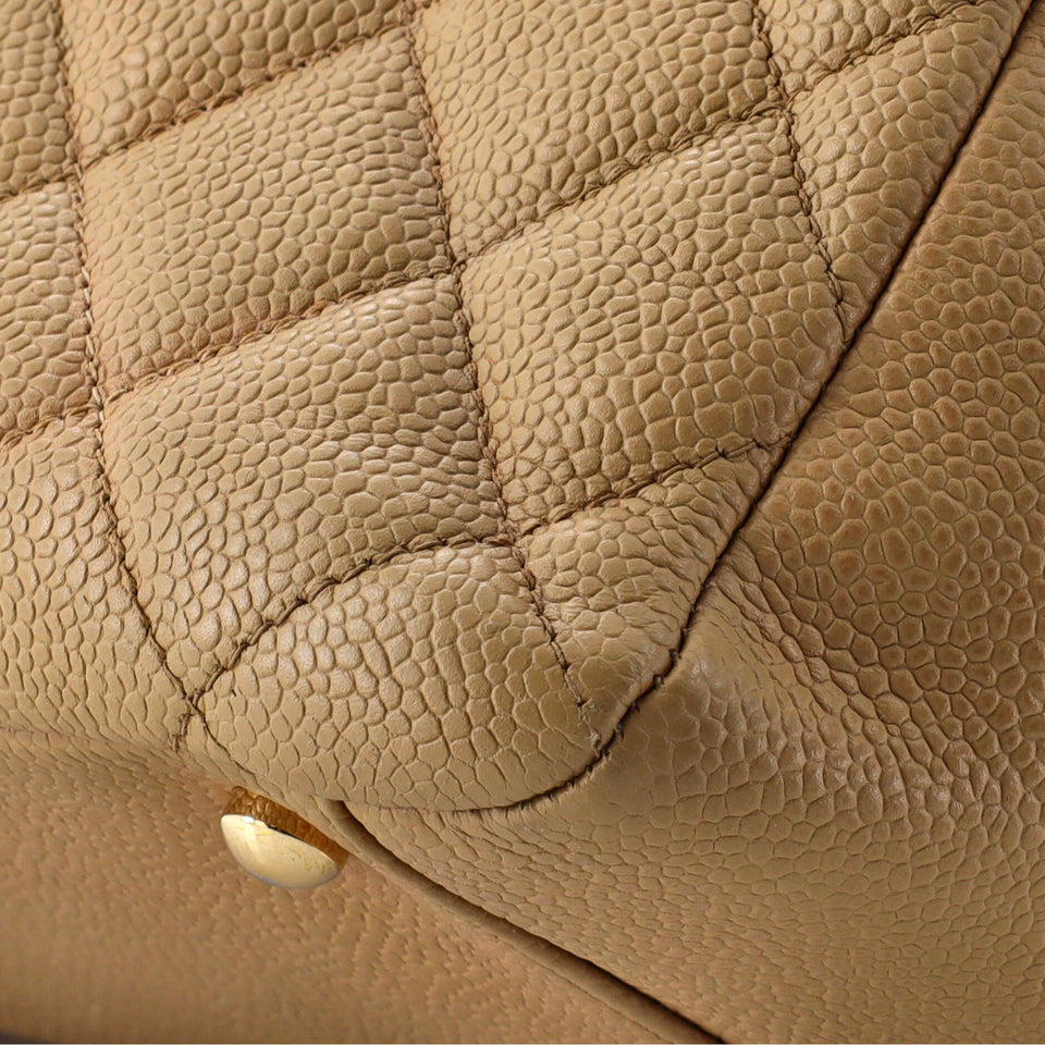 Grand Timeless Shopping Tote Quilted Caviar