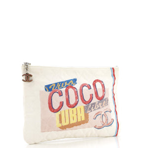 Coco Cuba Pouch Printed Quilted Canvas Medium
