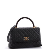 Coco Top Handle Bag Quilted Caviar Small