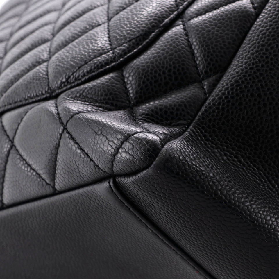 Grand Shopping Tote Quilted Caviar