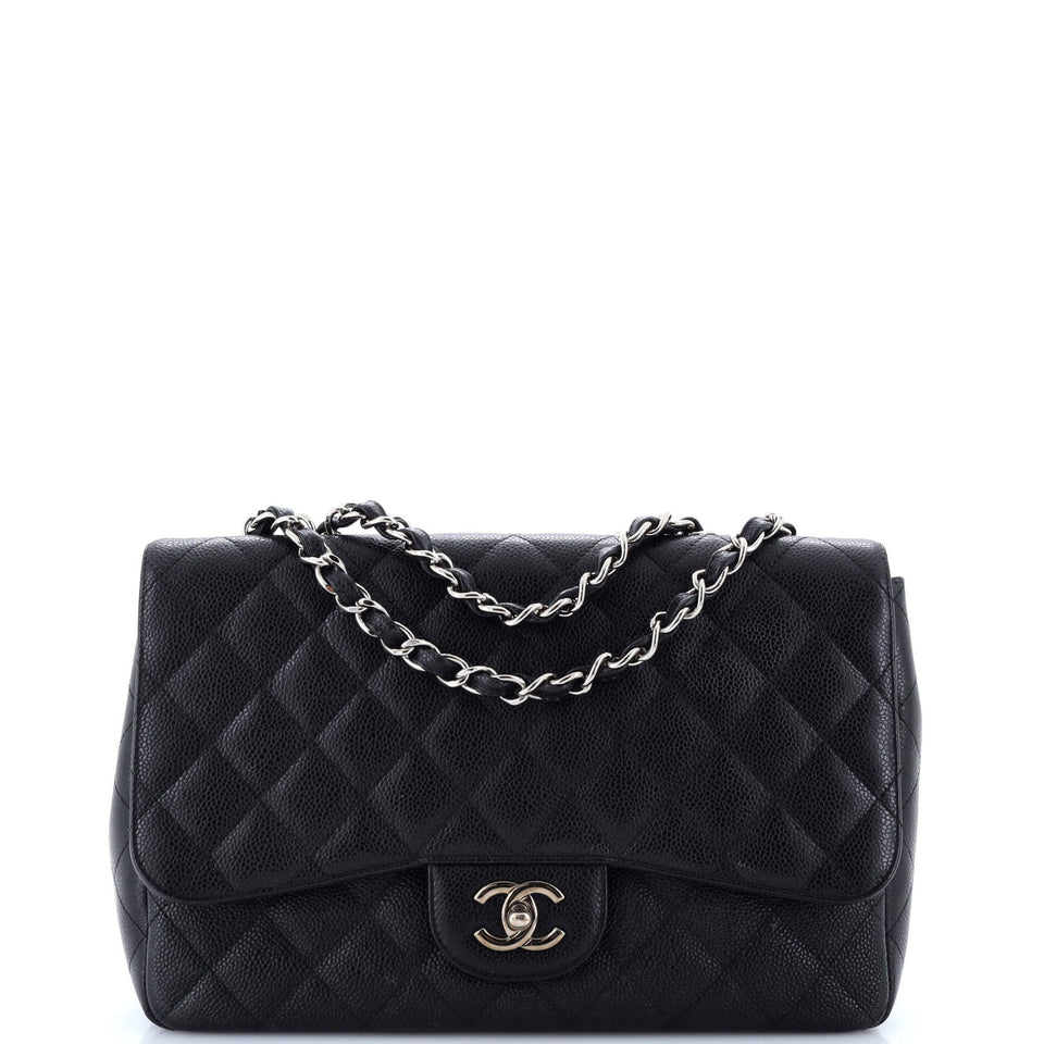 Vintage Classic Single Flap Bag Quilted Caviar Jumbo