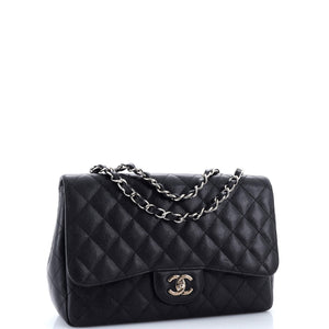 Vintage Classic Single Flap Bag Quilted Caviar Jumbo