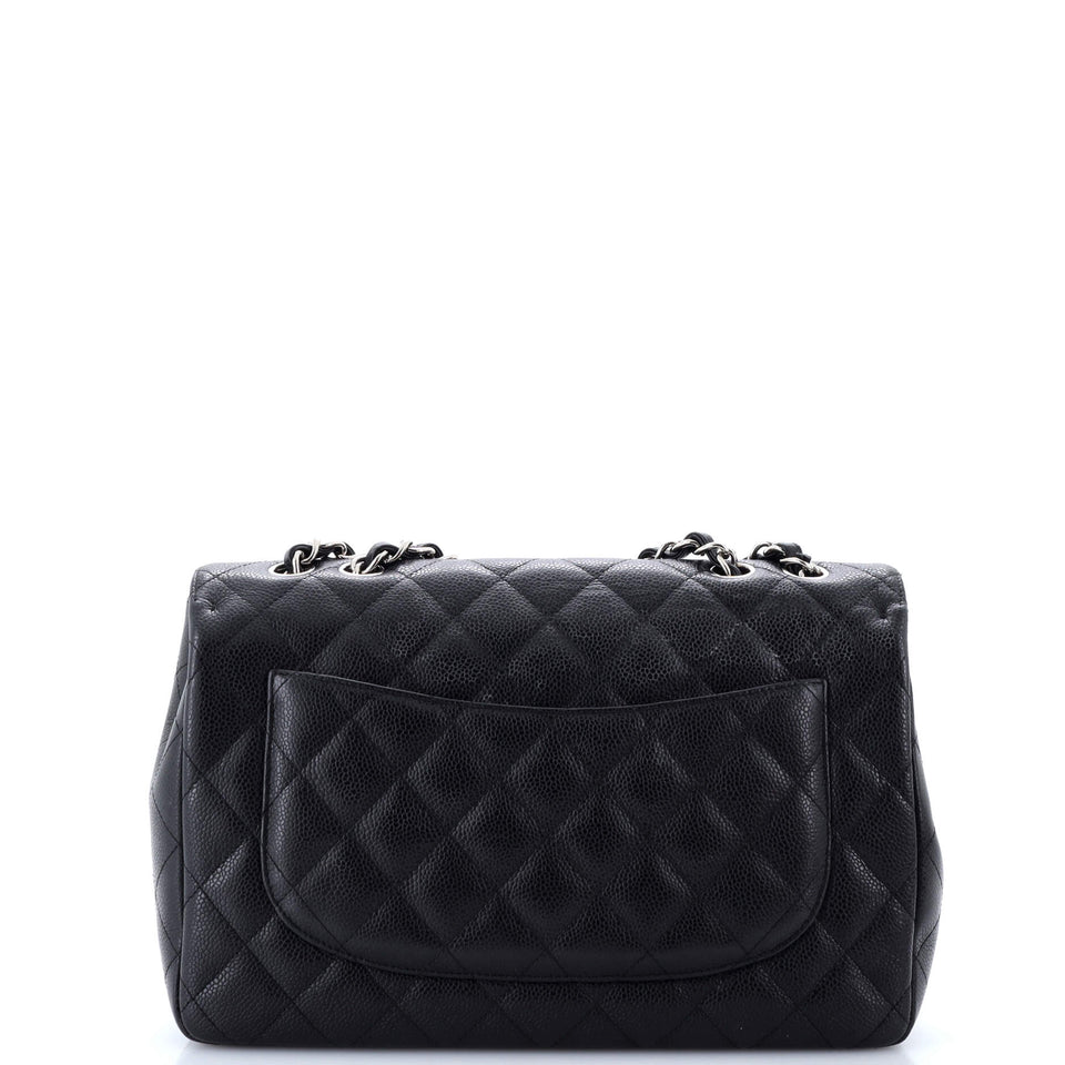 Vintage Classic Single Flap Bag Quilted Caviar Jumbo