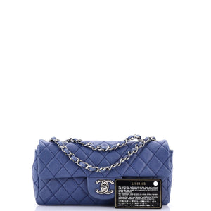 Classic Single Flap Bag Quilted Caviar East West