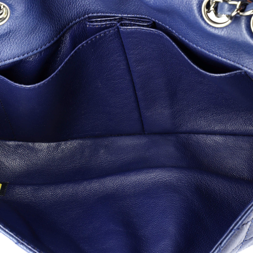 Classic Single Flap Bag Quilted Caviar East West
