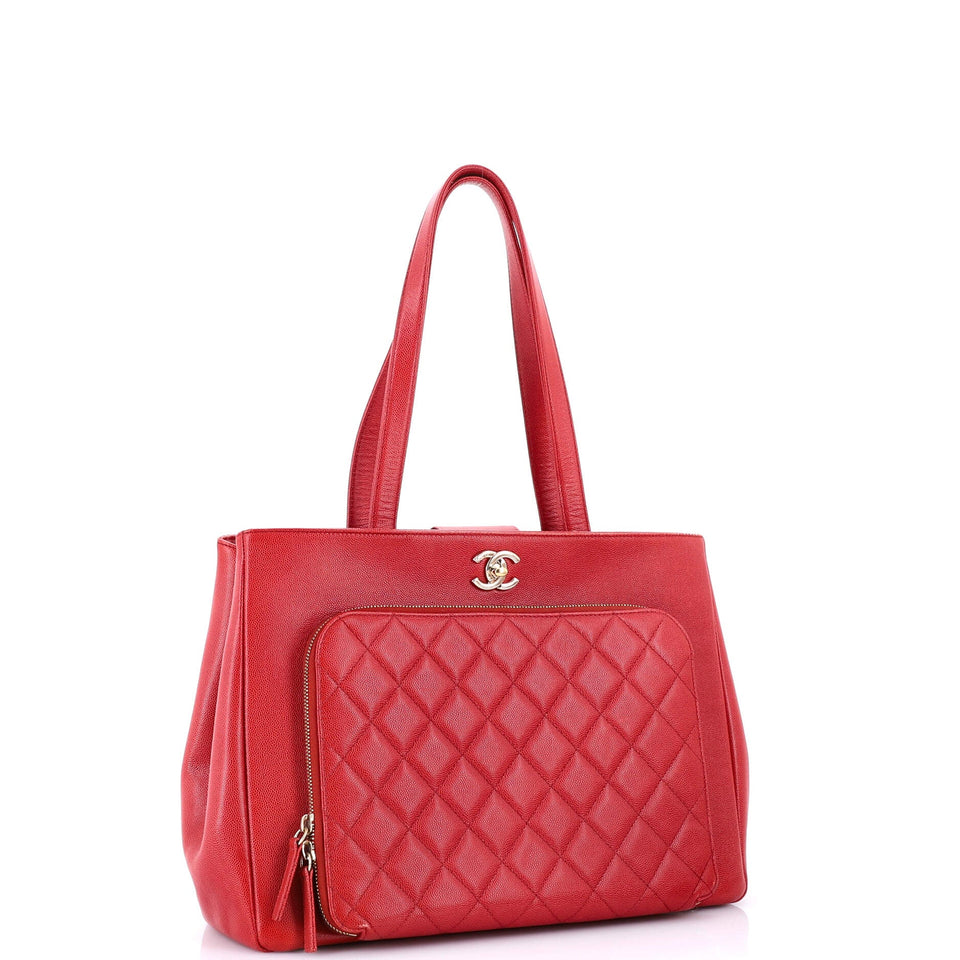 Business Affinity Tote Quilted Caviar Large