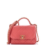 Chain Infinity Top Handle Bag Quilted Lambskin Mini