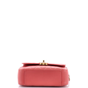 Chain Infinity Top Handle Bag Quilted Lambskin Mini