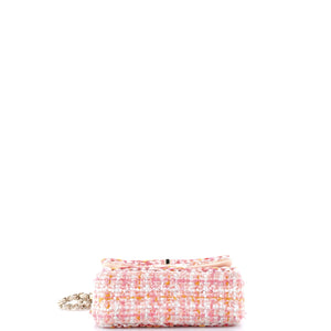 Classic Single Flap Bag Braided Quilted Tweed with Sequins Mini