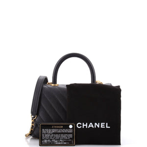 Coco Top Handle Bag Chevron Caviar Mini