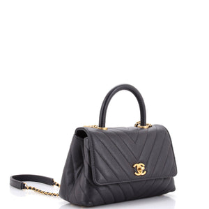 Coco Top Handle Bag Chevron Caviar Mini