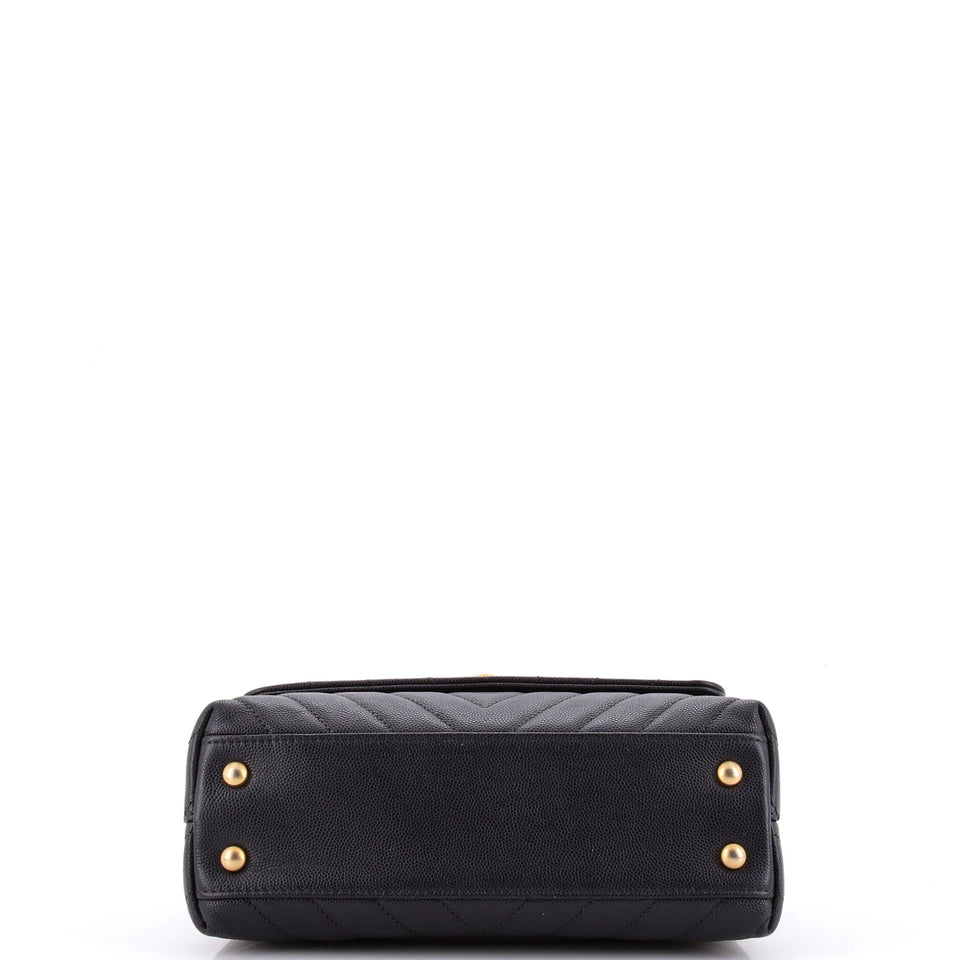 Coco Top Handle Bag Chevron Caviar Mini