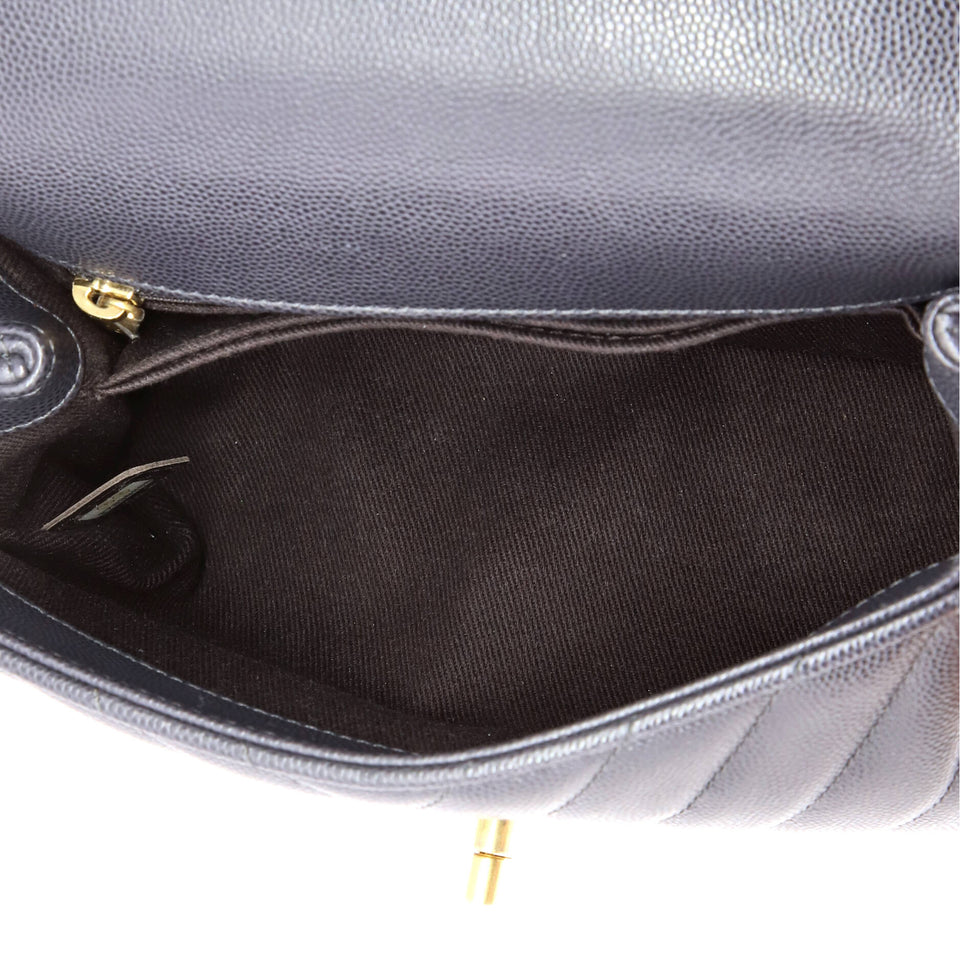 Coco Top Handle Bag Chevron Caviar Mini