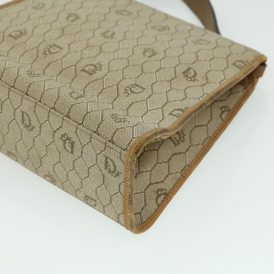 CHRISTIAN DIOR Honeycomb Canvas Hand Bag Beige  31593