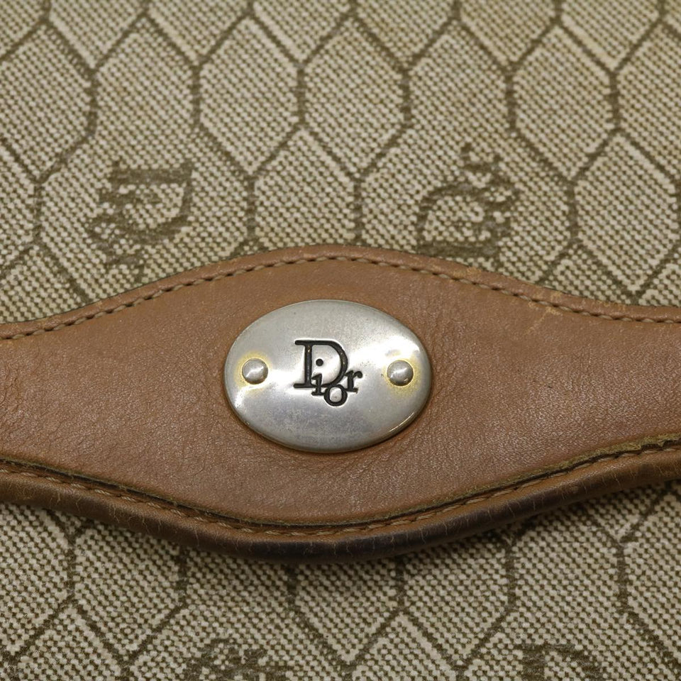 CHRISTIAN DIOR Honeycomb Canvas Hand Bag Beige  31593