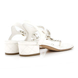Women's CC Chain T-Strap Sandals Quilted Leather