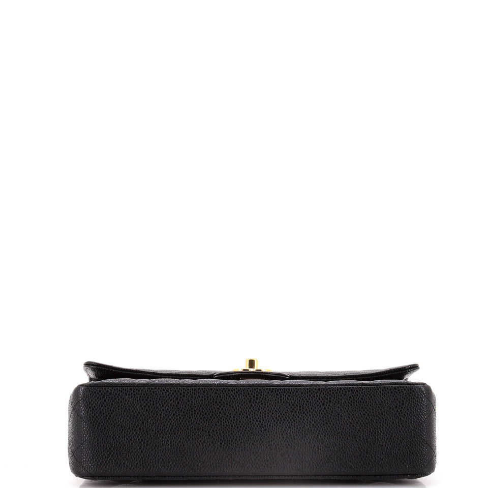 Classic Double Flap Bag Quilted Caviar Medium