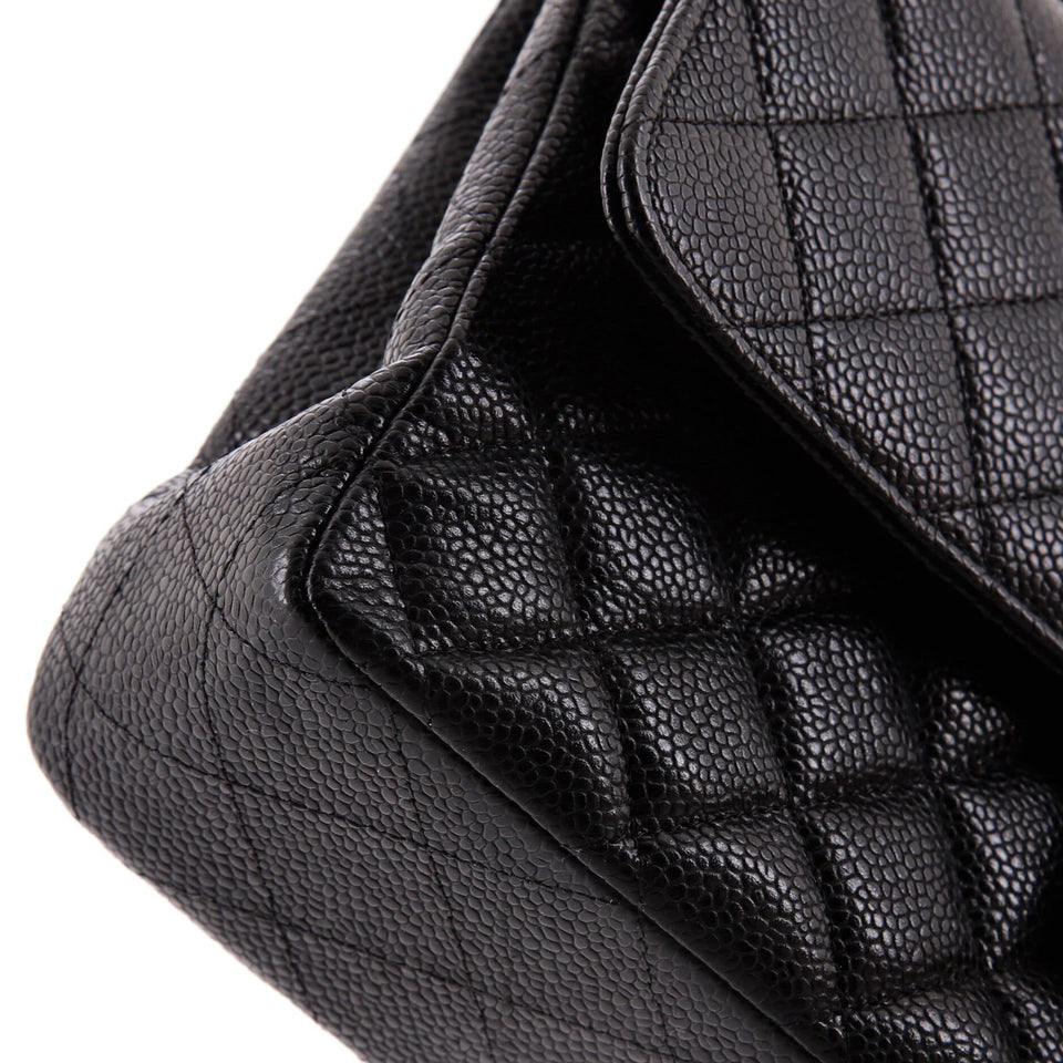 Classic Double Flap Bag Quilted Caviar Medium