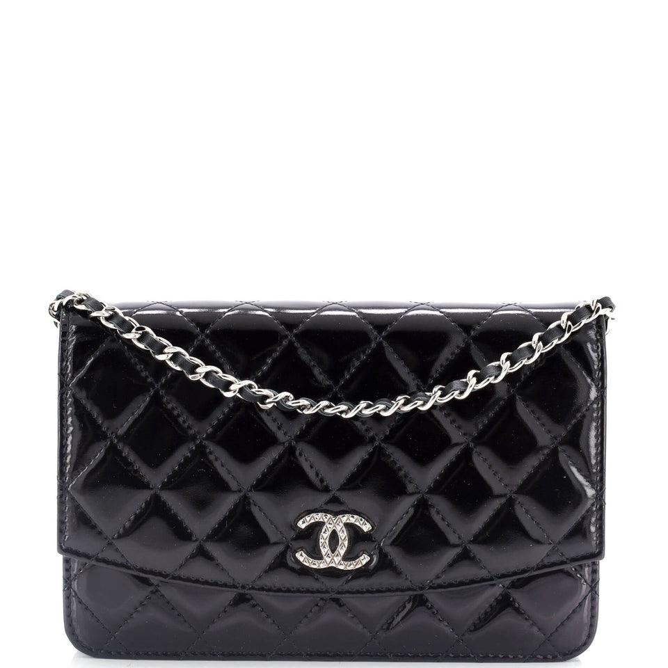 Brilliant Wallet on Chain Quilted Patent