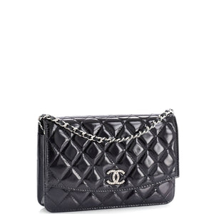Brilliant Wallet on Chain Quilted Patent