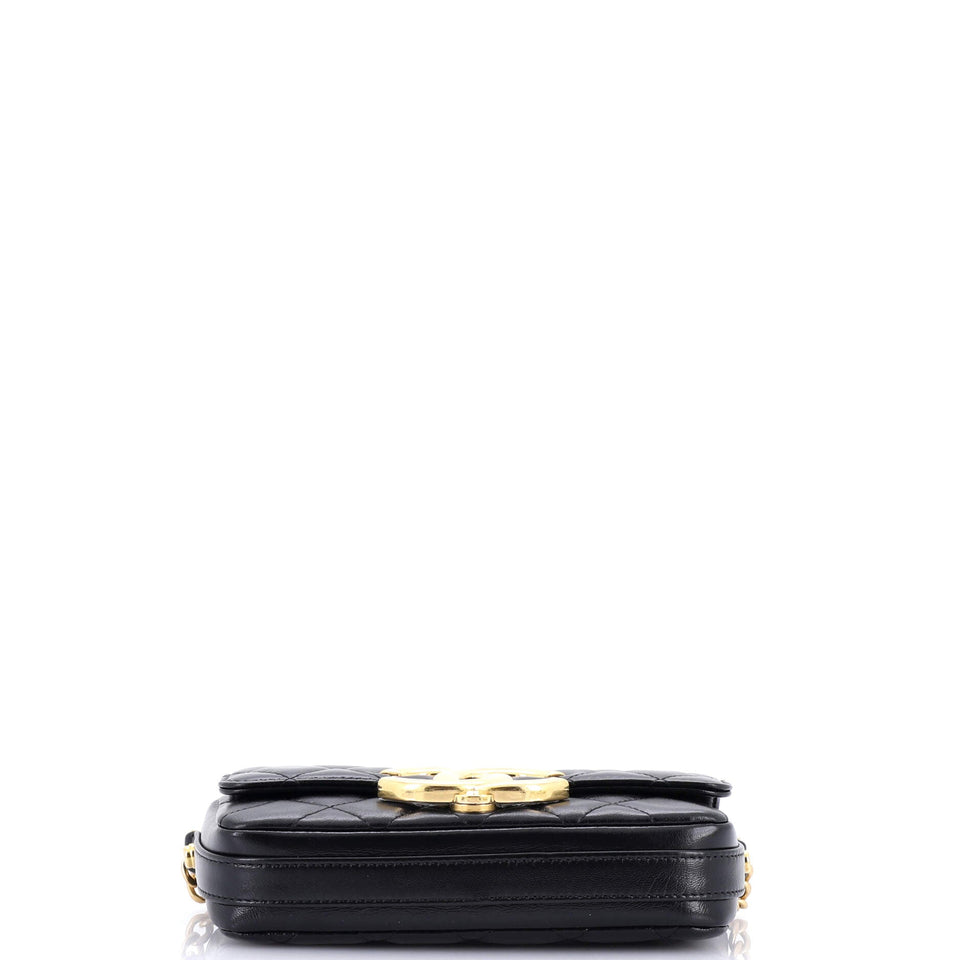 Giant CC Flap Baguette Bag Quilted Lambskin