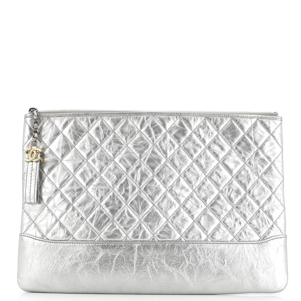 Gabrielle O Case Clutch Quilted Aged Calfskin Large