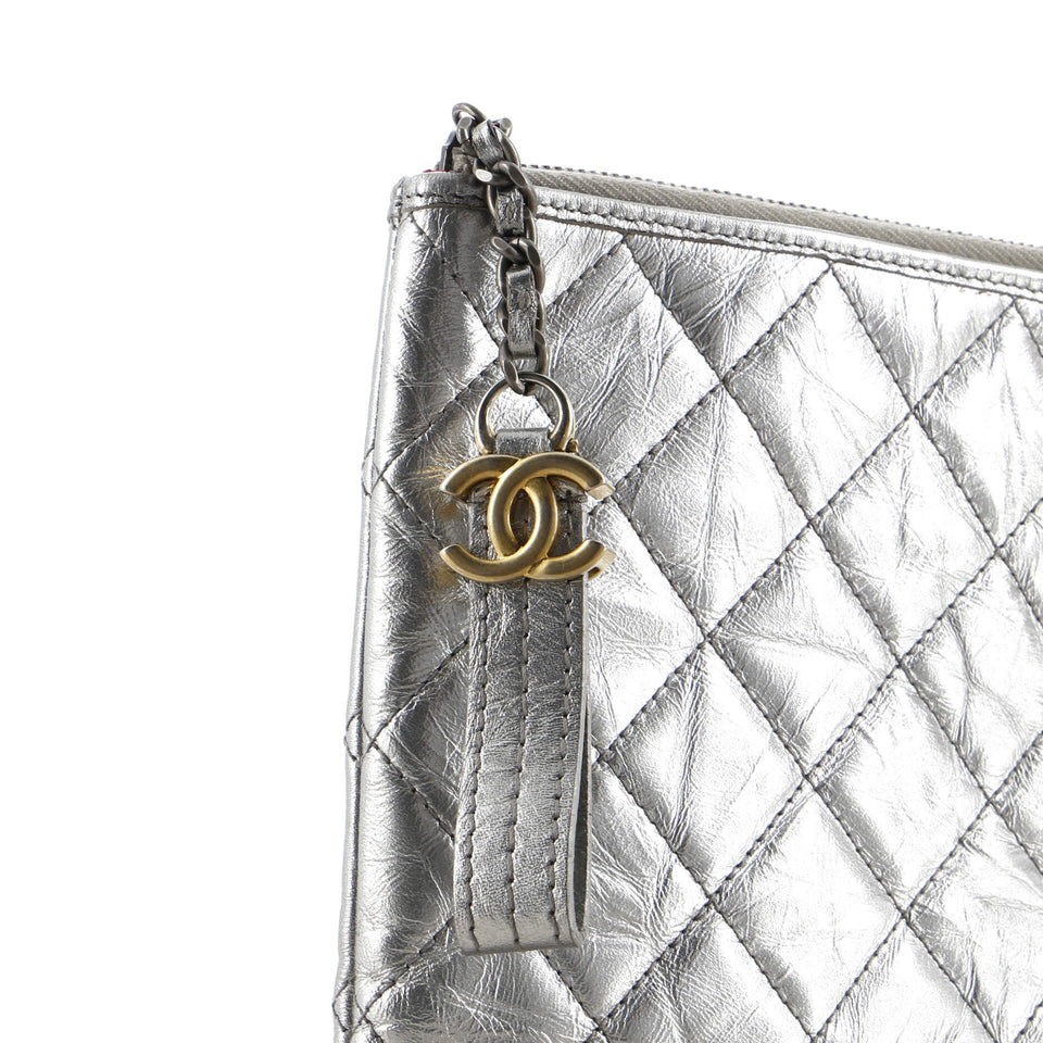 Gabrielle O Case Clutch Quilted Aged Calfskin Large