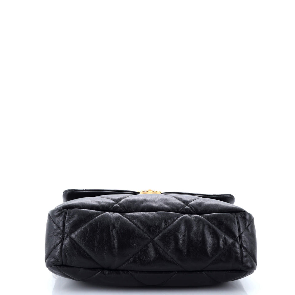 19 Flap Bag Quilted Leather Large