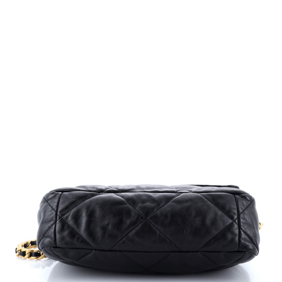 19 Flap Bag Quilted Leather Large