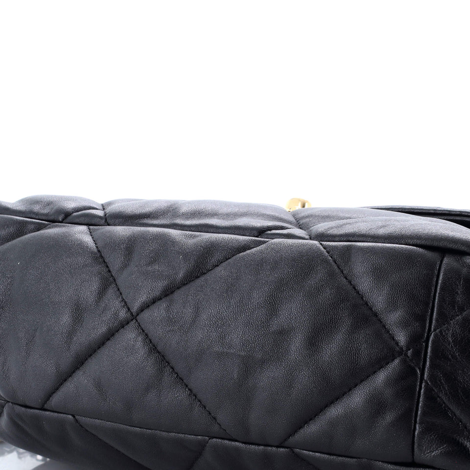 19 Flap Bag Quilted Leather Large