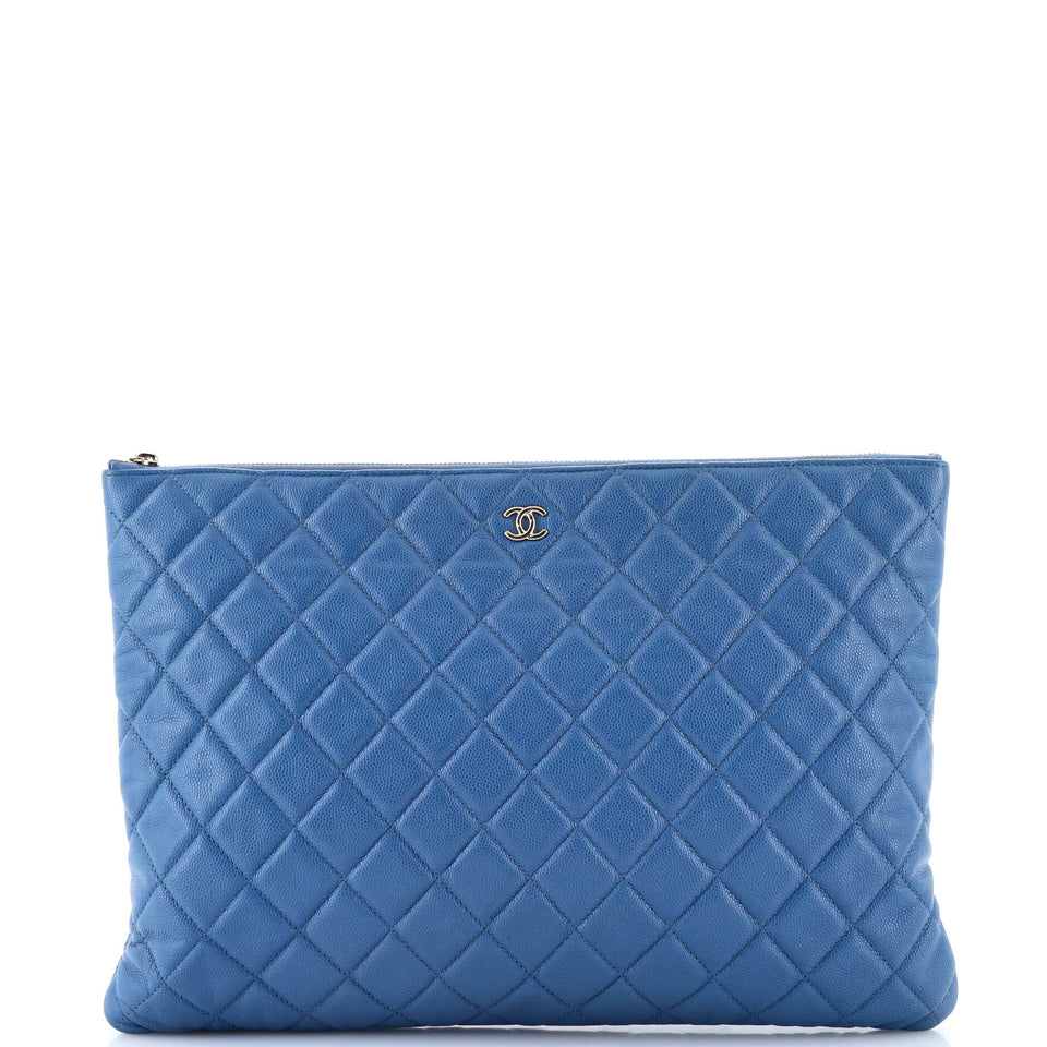 O Case Clutch Quilted Caviar Large