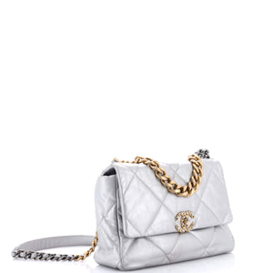 19 Flap Bag Quilted Leather Large
