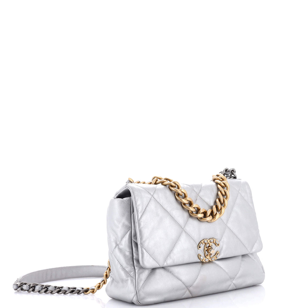19 Flap Bag Quilted Leather Large