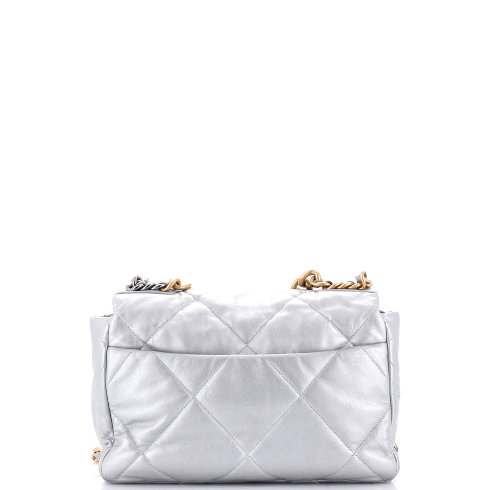 19 Flap Bag Quilted Leather Large
