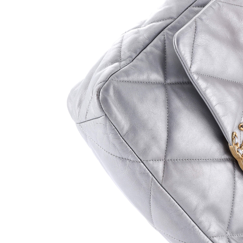 19 Flap Bag Quilted Leather Large