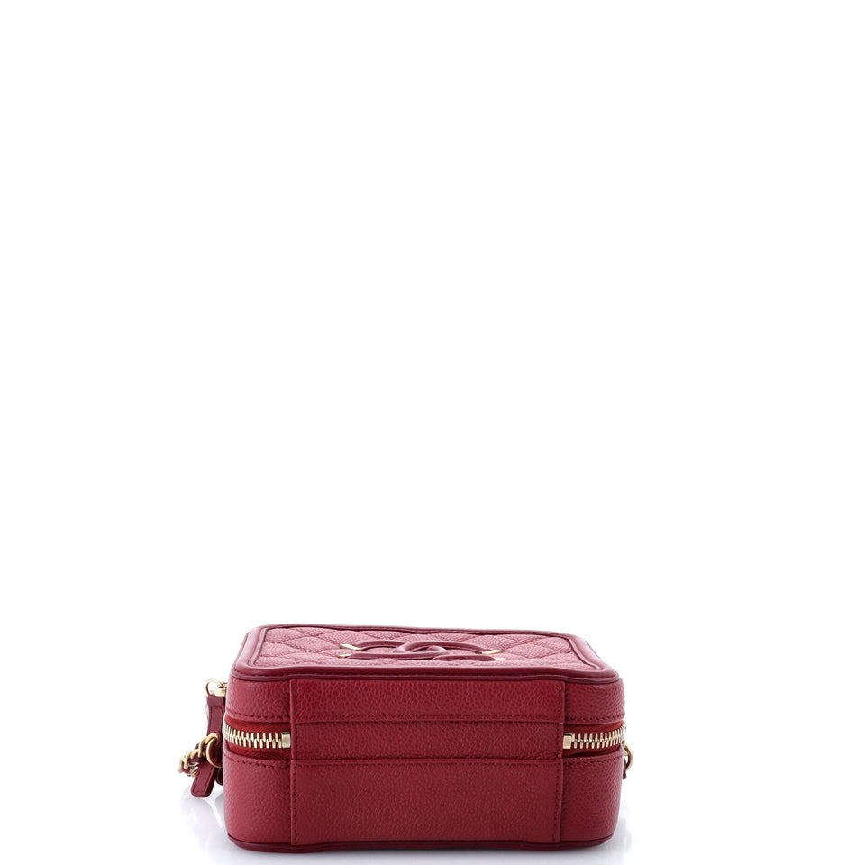 Filigree Vanity Case Quilted Caviar Small