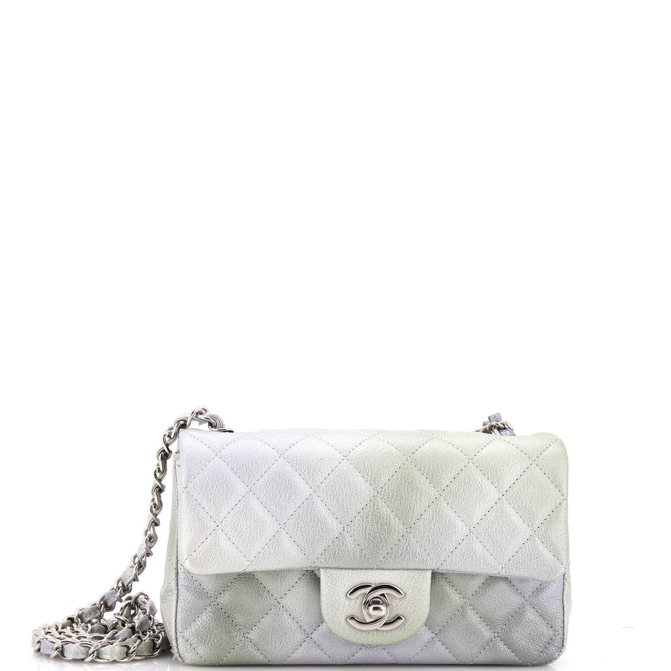 Classic Single Flap Bag Quilted Ombre Metallic Goatskin Mini