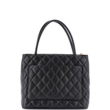 Medallion Tote Quilted Caviar