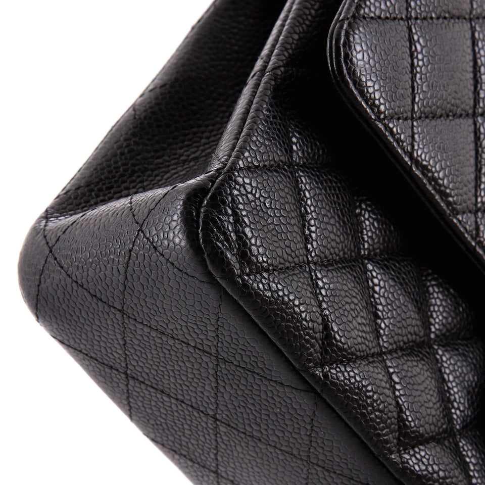 Vintage Classic Double Flap Bag Quilted Caviar Medium
