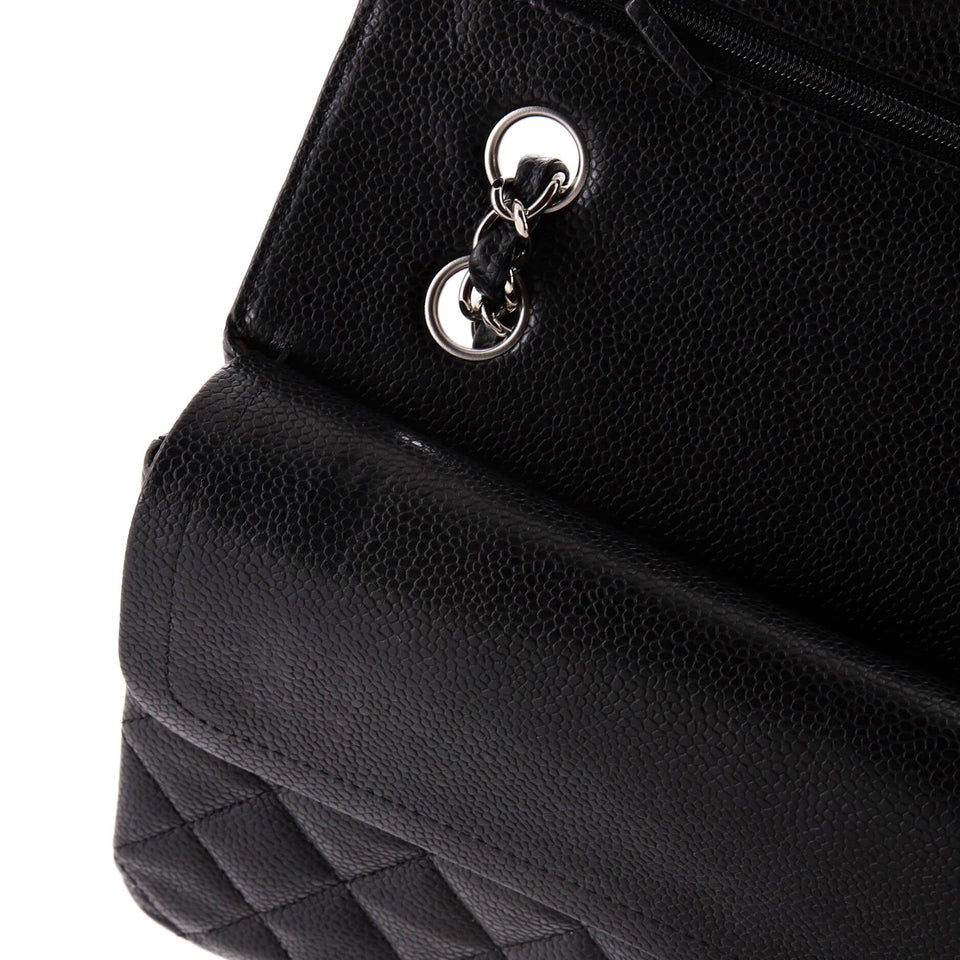Vintage Classic Double Flap Bag Quilted Caviar Medium