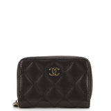 CC Zip Coin Purse Quilted Caviar Small