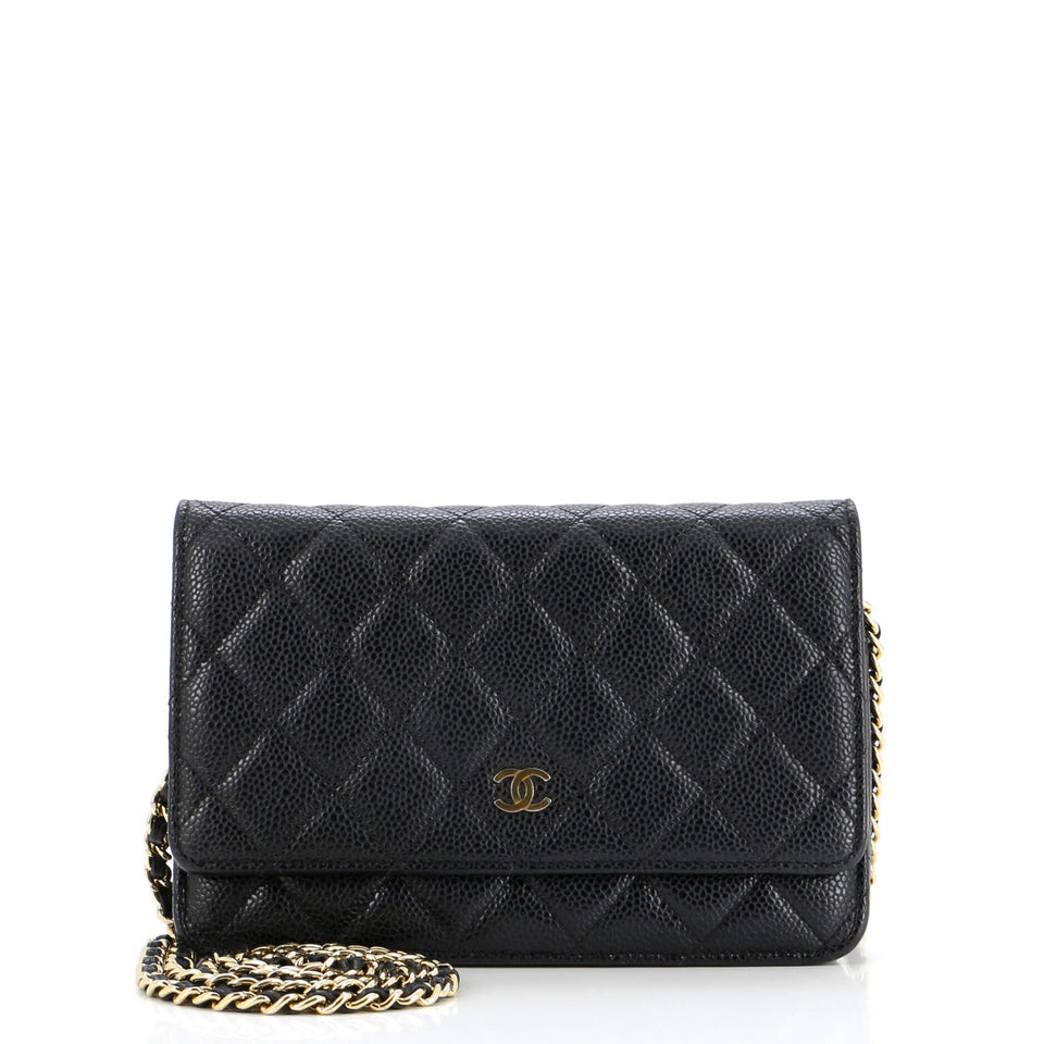 Wallet on Chain Quilted Caviar