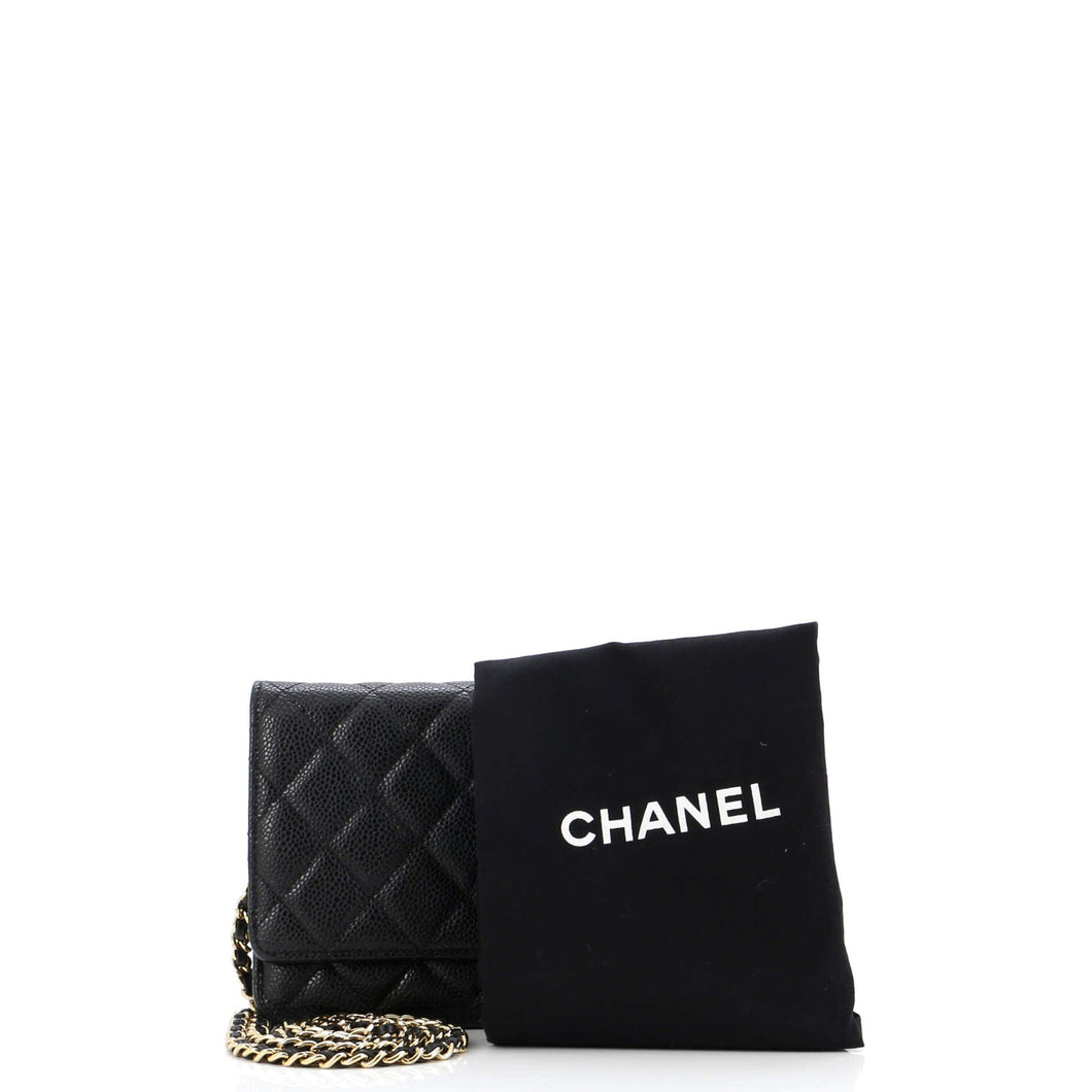 Wallet on Chain Quilted Caviar