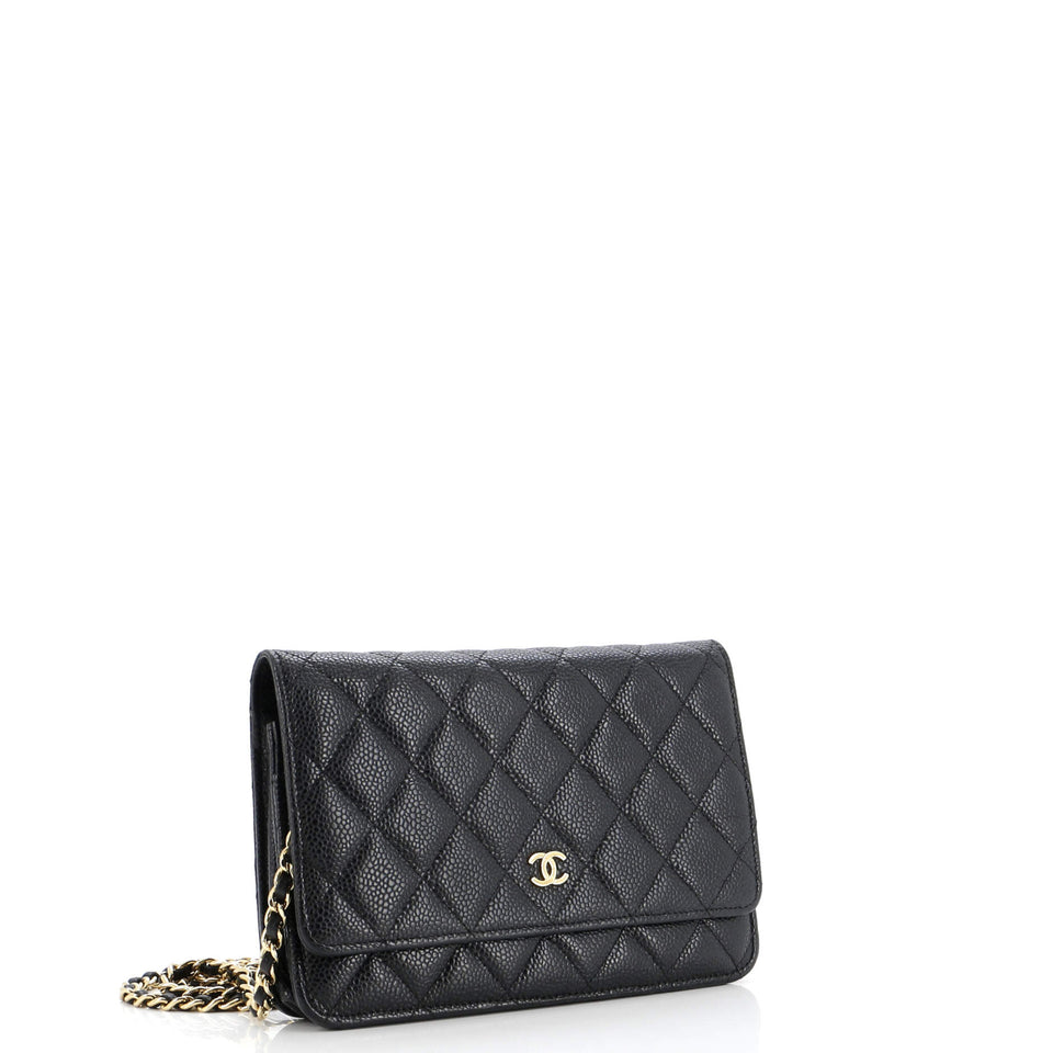 Wallet on Chain Quilted Caviar