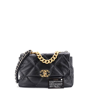 19 Flap Bag Quilted Leather Large
