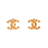 CC Paris Button Stud Earrings Metal